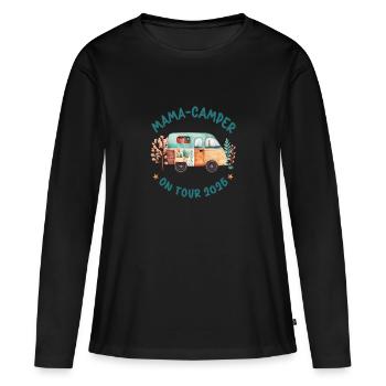 Mama Camper 2025 Camping Urlaub Reise Wohnwagen - Frauen Premium Bio Langarmshirt - Schwarz - Vorne - Julia (174cm)
