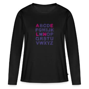 Lena Vorname Outfit Einschulung Geburtstag Schule - Frauen Premium Bio Langarmshirt - Schwarz - Vorne - Julia (174cm)