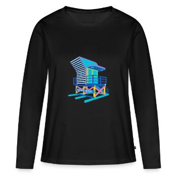 Beach Booth in Alicante - Women's Premium Organic Long Sleeve Shirt - black - Front - Julia (174cm)
