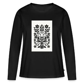 RayPay Eclipse - T-shirt manches longues Premium bio Femme - noir - Devant - Julia (174cm)