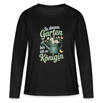 Queen in the Garden - Gardener Mom - Women's Premium Organic Long Sleeve Shirt - black - Front - Julia (174cm)
