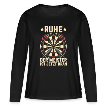 Fléchettes Fléchettes Jeu de fléchettes Lecteur de fléchettes - T-shirt manches longues Premium bio Femme - noir - Devant - Julia (174cm)