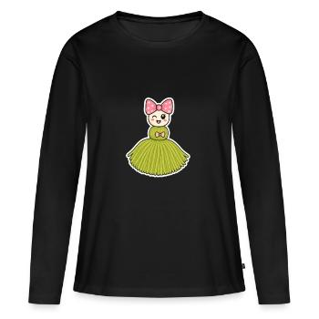 Poupée pompon Stella - T-shirt manches longues Premium bio Femme - noir - Devant - Julia (174cm)