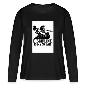 Spartan Discipline – Barbell Spear - Women's Premium Organic Long Sleeve Shirt - black - Front - Julia (174cm)