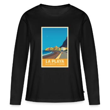 La Playa Affiche Valle Gran Rey - T-shirt manches longues Premium bio Femme - noir - Devant - Julia (174cm)