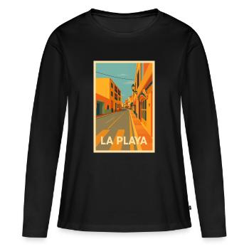 Playa de La Calera - T-shirt manches longues Premium bio Femme - noir - Devant - Julia (174cm)