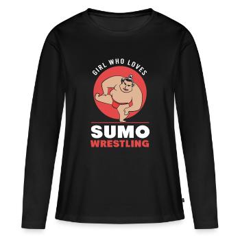 sumo - T-shirt manches longues Premium bio Femme - noir - Devant - Julia (174cm)