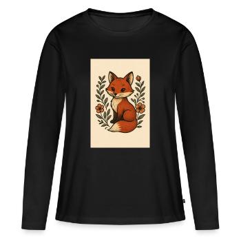 Grande écaille de tortue - T-shirt manches longues Premium bio Femme - noir - Devant - Julia (174cm)