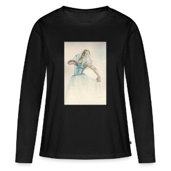 Delicate Ballerina Blue - Women's Premium Organic Long Sleeve Shirt - black - Front - Julia (174cm)
