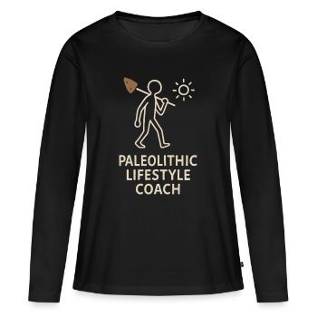 Outils préhistoriques en pierre d’Homo - T-shirt manches longues Premium bio Femme - noir - Devant - Julia (174cm)