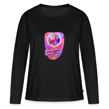 Tourne comme une boule disco - T-shirt manches longues Premium bio Femme - noir - Devant - Julia (174cm)