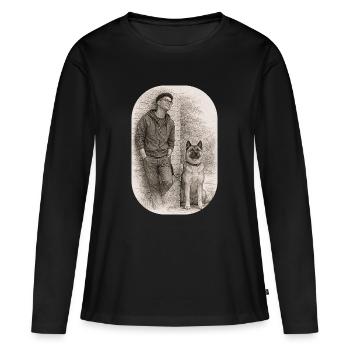 Matt & Holly - T-shirt manches longues Premium bio Femme - noir - Devant - Julia (174cm)