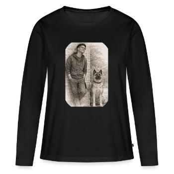 Matt & Holly - T-shirt manches longues Premium bio Femme - noir - Devant - Julia (174cm)