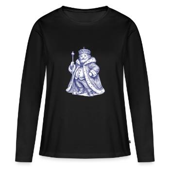 Manchot royal en manteau royal - T-shirt manches longues Premium bio Femme - noir - Devant - Julia (174cm)