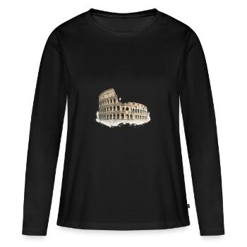 Croquis aquarelle du Colisée - T-shirt manches longues Premium bio Femme - noir - Devant - Julia (174cm)
