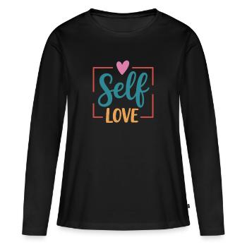 L’amour de soi - T-shirt manches longues Premium bio Femme - noir - Devant - Julia (174cm)