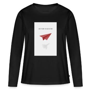 Utilisez votre imagination - T-shirt manches longues Premium bio Femme - noir - Devant - Julia (174cm)