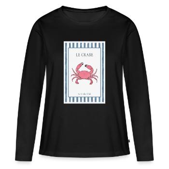 Affiche du crabe français du Le Crabe Club - T-shirt manches longues Premium bio Femme - noir - Devant - Julia (174cm)
