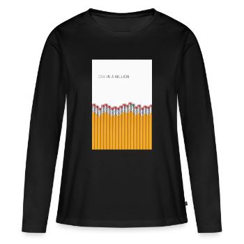 One in a Million Unique Statement Design - Women's Premium Organic Long Sleeve Shirt - black - Front - Julia (174cm)