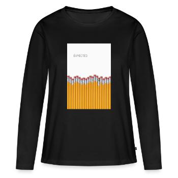 Expected Minimalist Concept Design - Women's Premium Organic Long Sleeve Shirt - black - Front - Julia (174cm)