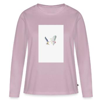 Minimalistischer Schmetterling ästhetisch Design - Frauen Premium Bio Langarmshirt - Altrosa - Vorne - Julia (174cm)