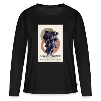 Vendange du raisin noir - T-shirt manches longues Premium bio Femme - noir - Devant - Julia (174cm)