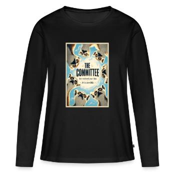 L’affiche des Lémuriens du Comité - T-shirt manches longues Premium bio Femme - noir - Devant - Julia (174cm)