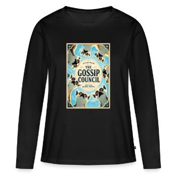 Le Conseil des Potins : Cercle des Chiens Vintage - T-shirt manches longues Premium bio Femme - noir - Devant - Julia (174cm)