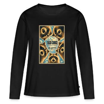 Affiche du Raccoon Council - T-shirt manches longues Premium bio Femme - noir - Devant - Julia (174cm)
