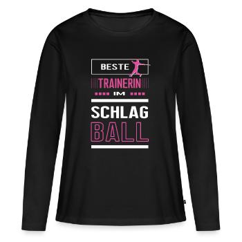 Beste Schlagball Trainerin Schlagballtrainerin - Frauen Premium Bio Langarmshirt - Schwarz - Vorne - Julia (174cm)