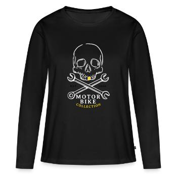 Collection de moto Skull & Bolts - T-shirt manches longues Premium bio Femme - noir - Devant - Julia (174cm)
