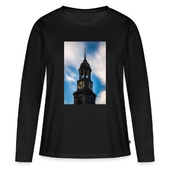 Hambourg : Église Saint-Michel (Der Michel) - T-shirt manches longues Premium bio Femme - noir - Devant - Julia (174cm)