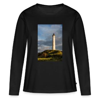 Phare de Lyngvig Fyr au Danemark - T-shirt manches longues Premium bio Femme - noir - Devant - Julia (174cm)