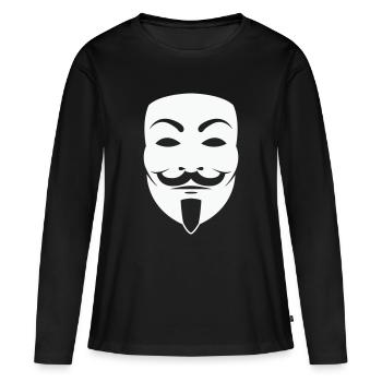 Anonymus_Maske - Frauen Premium Bio Langarmshirt - Schwarz - Vorne - Julia (174cm)