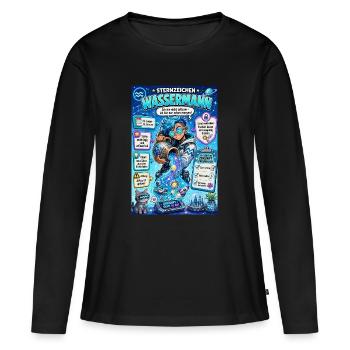 Wassermann - Zukunft? Ich bin schon morgen, klar! - Frauen Premium Bio Langarmshirt - Schwarz - Vorne - Julia (174cm)
