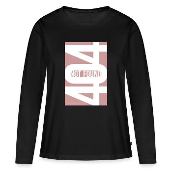 404 Not Found - Dusty Rose - Frauen Premium Bio Langarmshirt - Schwarz - Vorne - Julia (174cm)