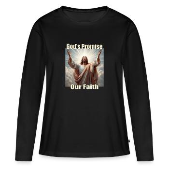 Jesus im göttlichen Licht - Frauen Premium Bio Langarmshirt - Schwarz - Vorne - Julia (174cm)