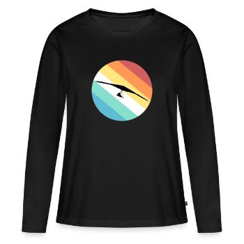 Hängegleitschirm - Frauen Premium Bio Langarmshirt - Schwarz - Vorne - Julia (174cm)