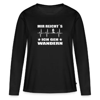 Wandern - Frauen Premium Bio Langarmshirt - Schwarz - Vorne - Julia (174cm)