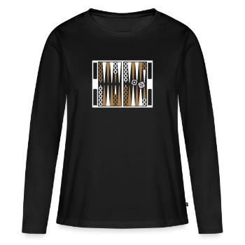 Backgammon - T-shirt manches longues Premium bio Femme - noir - Devant - Julia (174cm)