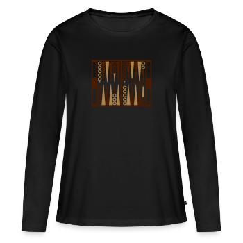 Backgammon - T-shirt manches longues Premium bio Femme - noir - Devant - Julia (174cm)