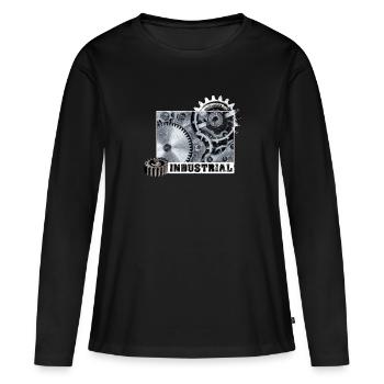 Industrial Sound - Shirt - Gift - Women's Premium Organic Long Sleeve Shirt - black - Front - Julia (174cm)