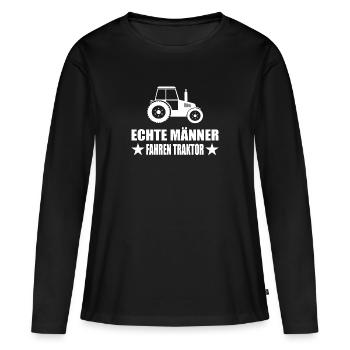 Traktor - Frauen Premium Bio Langarmshirt - Schwarz - Vorne - Julia (174cm)