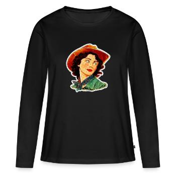 Sunny Western Style_Dunkel - Women's Premium Organic Long Sleeve Shirt - black - Front - Julia (174cm)