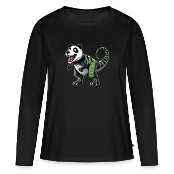 Brontosaure Zebra Fusion : Fantastique - T-shirt manches longues Premium bio Femme - noir - Devant - Julia (174cm)