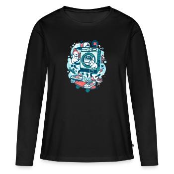 Machine à laver skaters cadeau - T-shirt manches longues Premium bio Femme - noir - Devant - Julia (174cm)