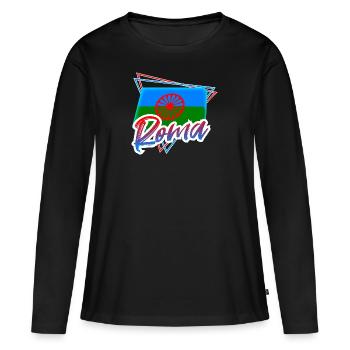 Roma - Women's Premium Organic Long Sleeve Shirt - black - Front - Julia (174cm)