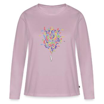 Think abstract. - T-shirt manches longues Premium bio Femme - rose poudré - Devant - Julia (174cm)