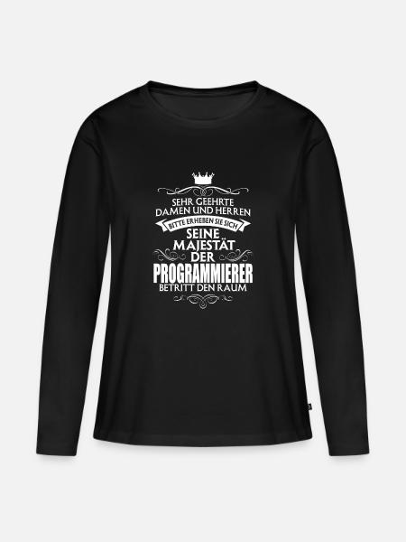 PROGRAMMIERER - Majestät - Frauen Premium Bio Langarmshirt - Schwarz