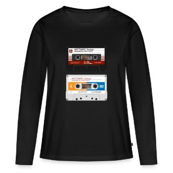 Tapes Minimalectro - T-shirt manches longues Premium bio Femme - noir - Devant - Julia (174cm)